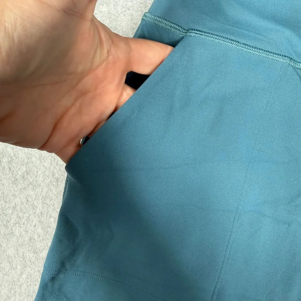 Lululemon Stretch High Rise Jogger Pants Women's 6 Blue Green Teal Pockets